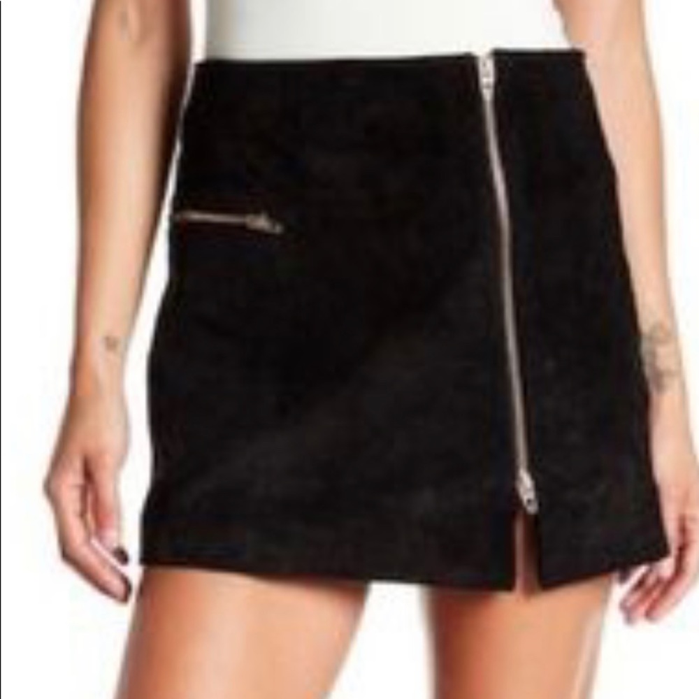 Blanknyc suede leather skirt